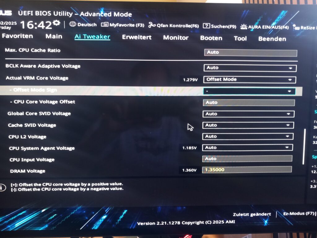 Undervolting I7-14700kf