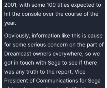 Sega denied rumours it's ending console production