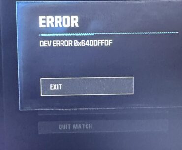 Warzone/bo6 dev error 0x64DDFFDF