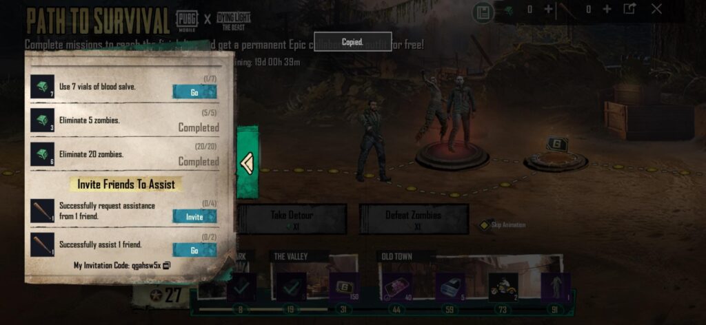 Path to survival code qgahsw5x