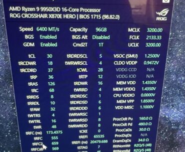 96GB RAM OC Recommendations  on X870E Hero 1:1 Mode