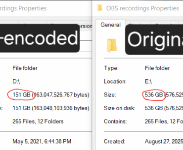 Freed up almost 400GB re-encoding my old recordings