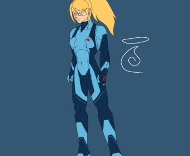I'm not sure why I chose this artstyle, but I tried to draw Zero Suit Samus