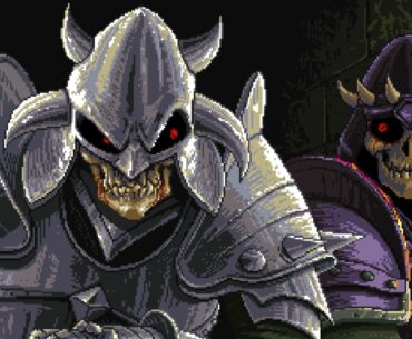 Two skeletons from The Crazy Hyper-Dungeon Chronicles. One of them has a silly face. It's silly.