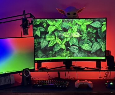 My setup atm. Really proud of the lighting.