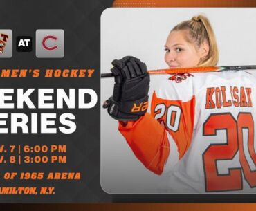 Women's Hockey to play a pair of games at No. 13 Colgate