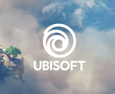Ubisoft headquarters building exterior showcasing company logo and modern architecture on a sunny day