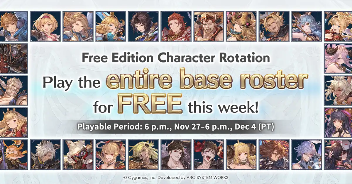 The entire 28-character launch roster is currently available in the free to play version of Granblue Fantasy Versus Rising The entire 28-character launch roster is currently available in the free to play version of Granblue Fantasy Versus Rising