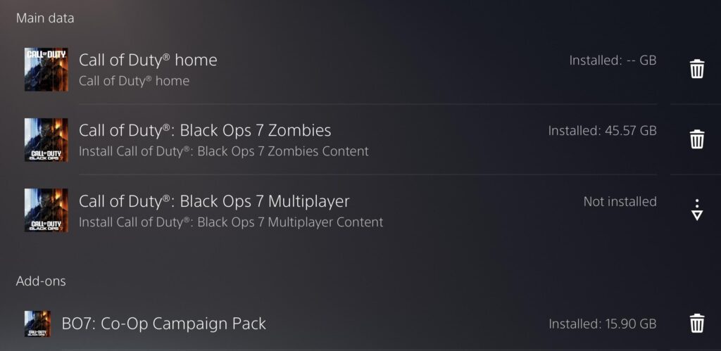 The mains parts of BO7 are separated. Does anyone know if you’ll need to install MP for Avalon? (Endgame)
