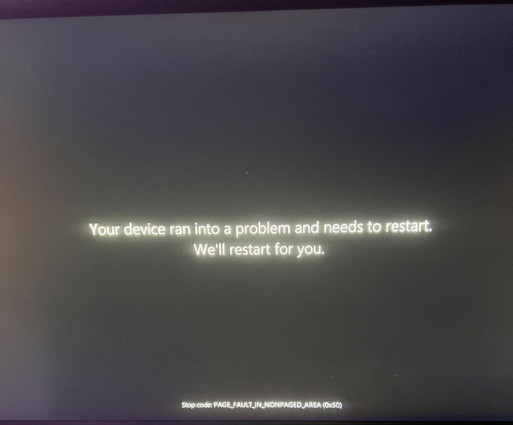 Got this message while doing the restart to windows 11 update