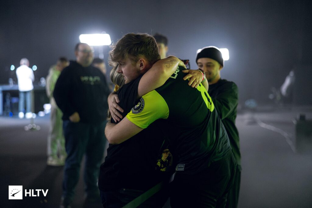 Image of the day from HLTV | Lake celebrating qualification to Stage 2 of the Major with his Mom