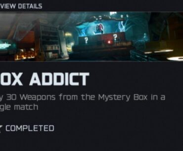 Box Addict calling card features the 3D Printer from Exo Zombies and the Magic Wheel from IW zombies.
