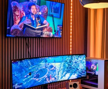 Added a TV and a light strip. Need to work on some cable management.