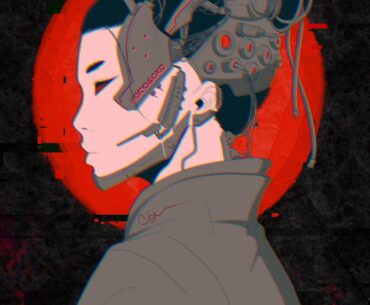 A cyberpunk inspired piece is drew using Procreate