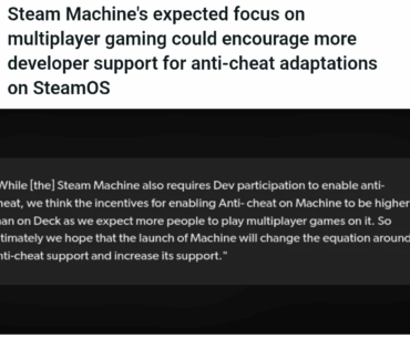 Valve makes a statemenr on anti-cheat with regards to their new "Steam Machine"