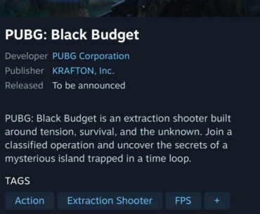 PUBG black budget