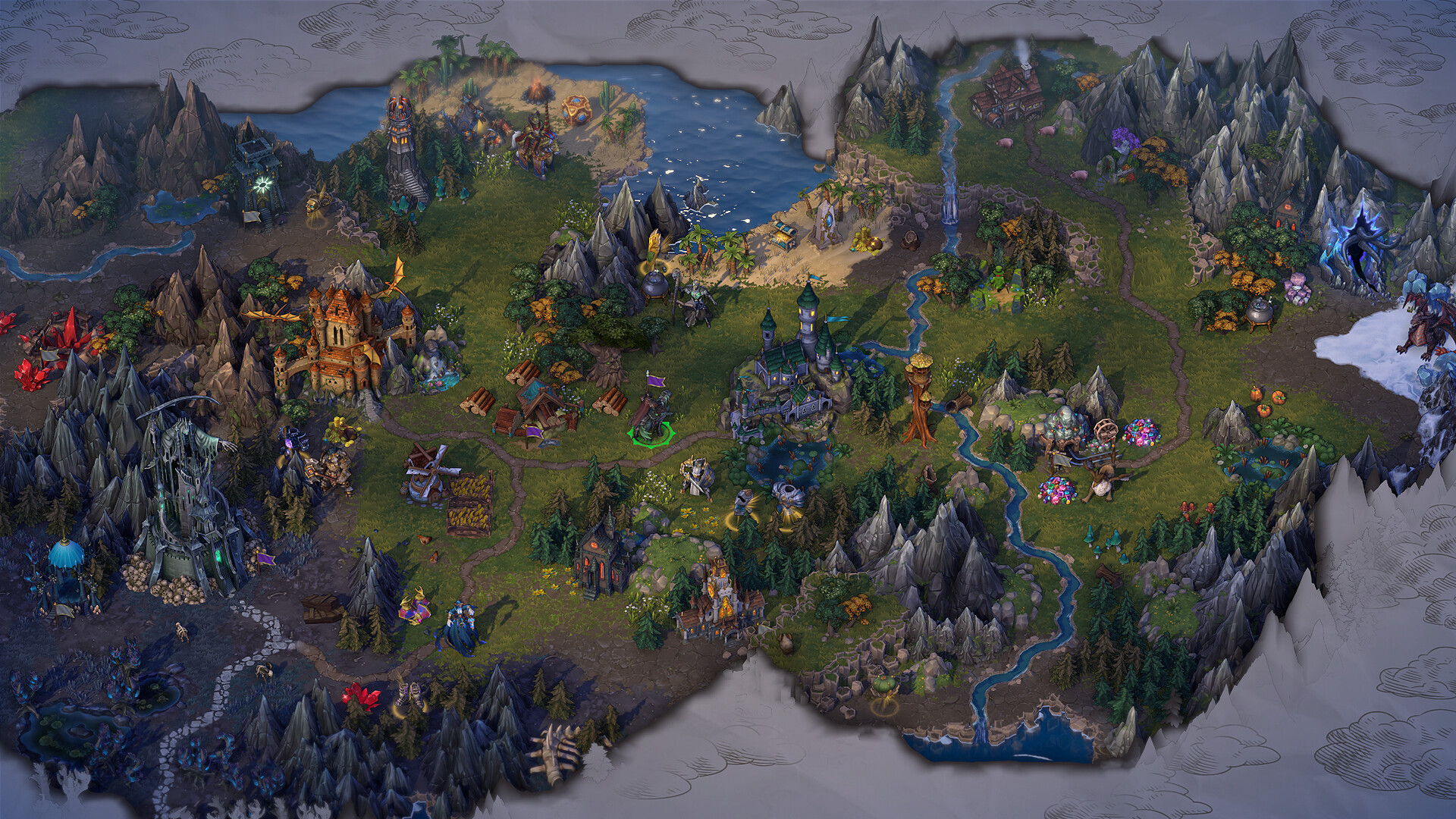 HOMM olden era screenshot of the overworld map