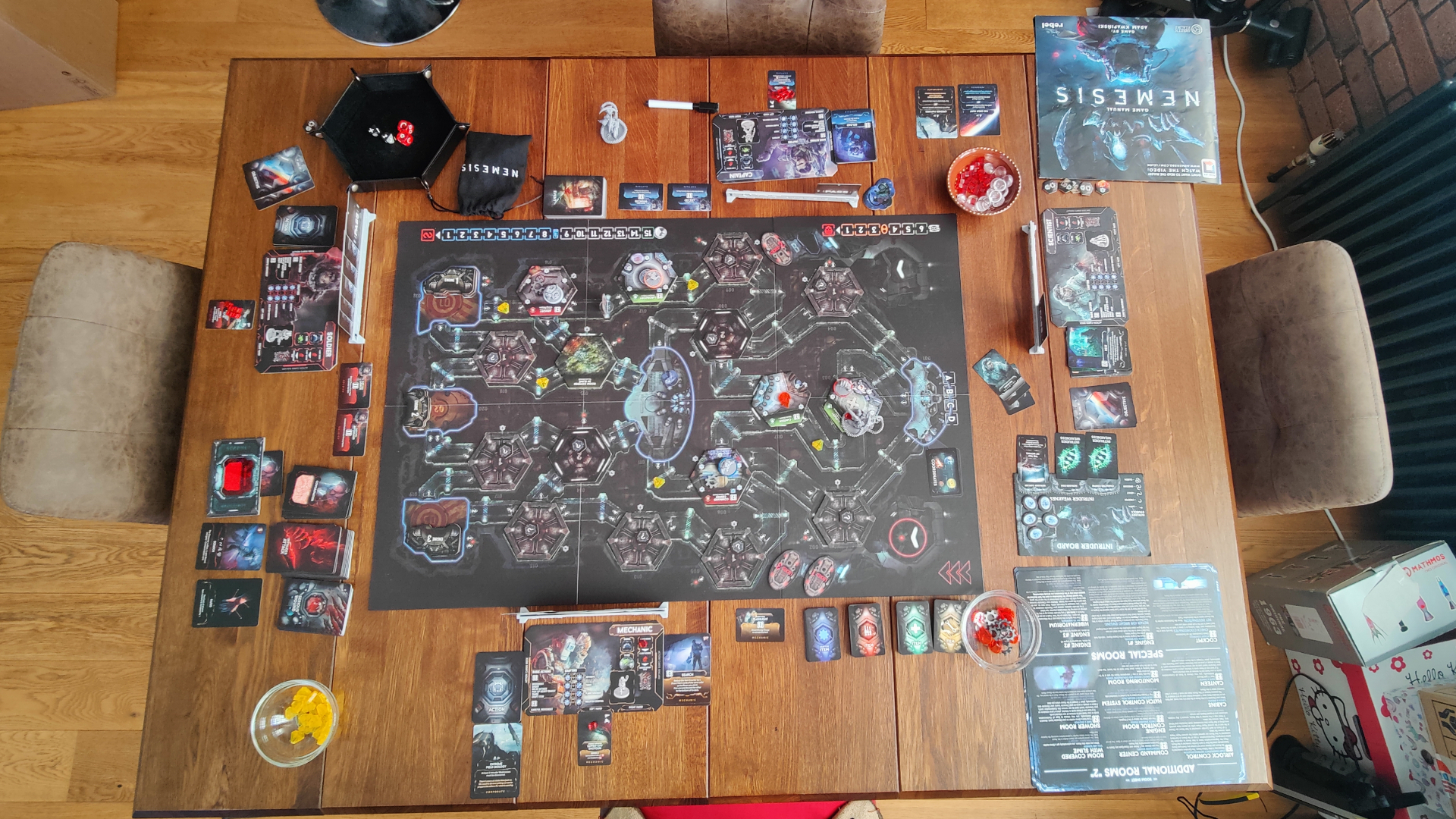 A game of Nemesis seen from above.