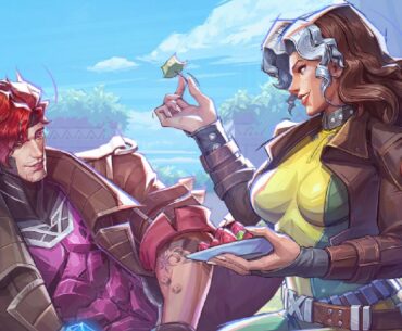 Rogue and Gambit enjoy a picnic together