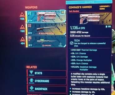 Which pistol in your inventory has the most damage, mine is COMRADE'S HAMMER.