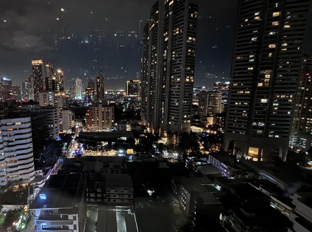 View from the hotel in Bangkok… lens reflection gave me NC vibes