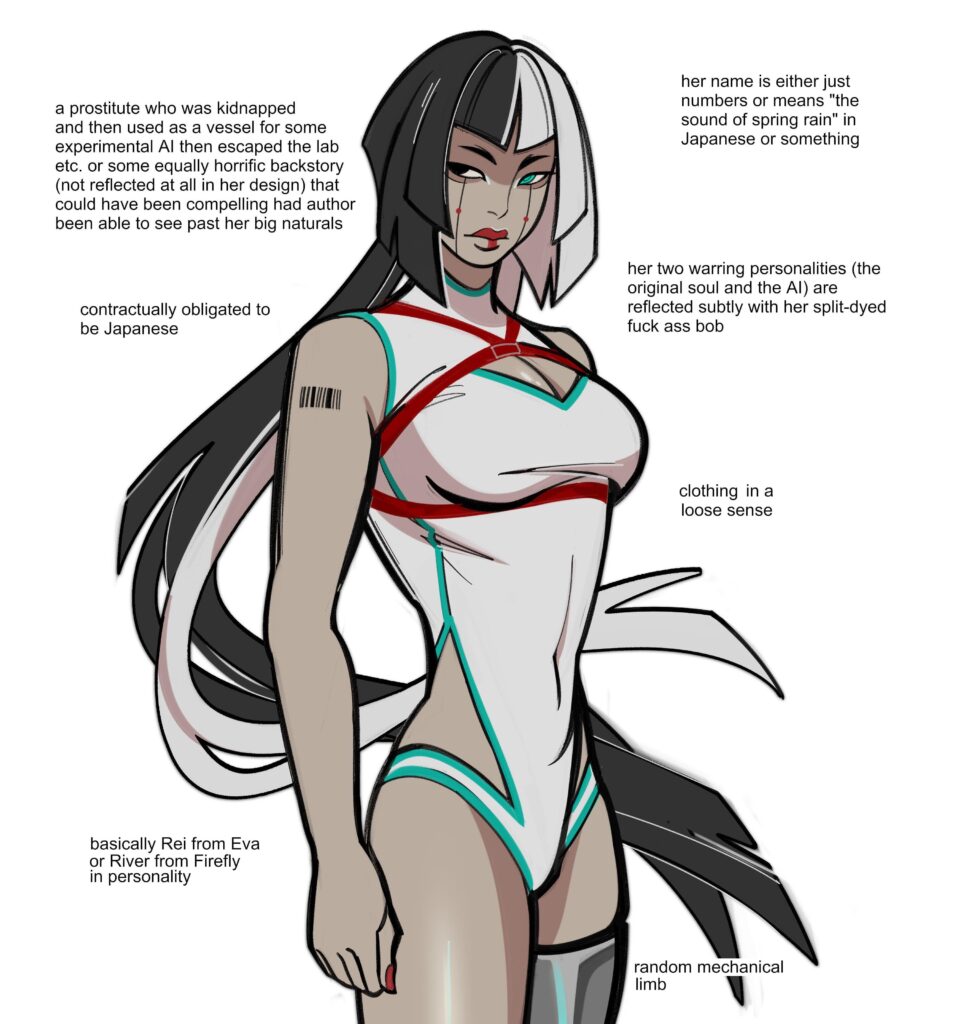hello I am a cyberpunk fan and this is my female original character (do not steal!!!!!)