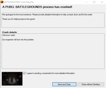 PUBG constantly crashing with seemingly no cause.