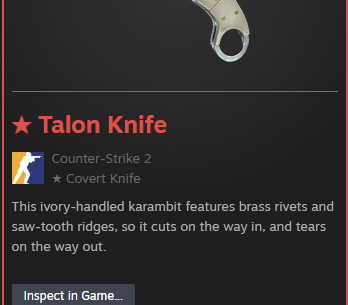 [Have] Talon Knife Vanilla [Looking for] Gamma Doppler Phase 4 Huntsman Knife and Number K Agent skin