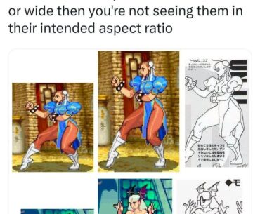 This was confirmed by Capcom lead artist Akiman, referring to them as "vertically elongated pixels".