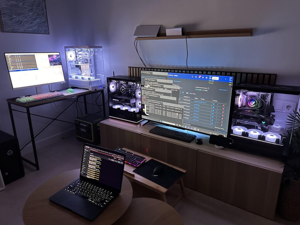 Living room and office space in one