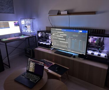 Living room and office space in one