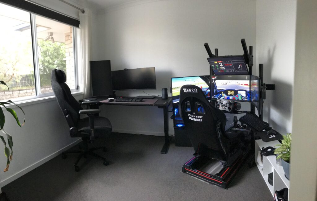 multi-purpose WFH, KBM gaming & Sim Rig. Stations there but work needed to add to the aesthetics of the room.