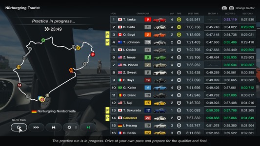 You can also use 'Practice' to eye up your rivals. Hone your lines before moving onto 'Qualifying' and the 'Race' in full session play