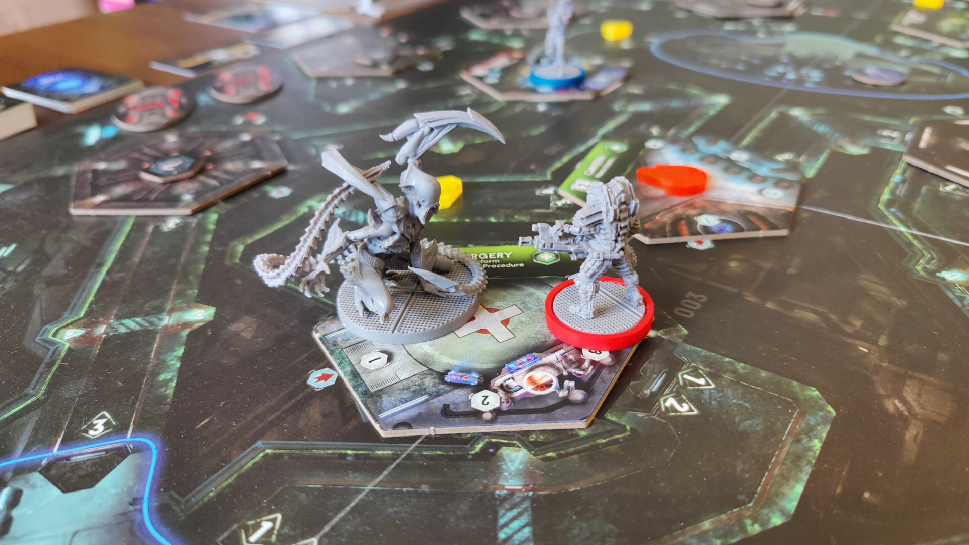 The soldier battles an Adult Intruder in the Surgery.