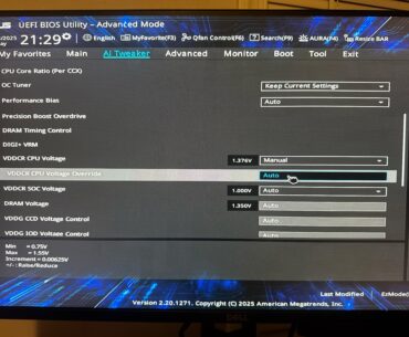 Voltage in bios