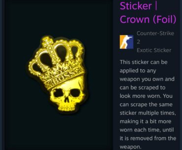Trade for crown foil sticker
