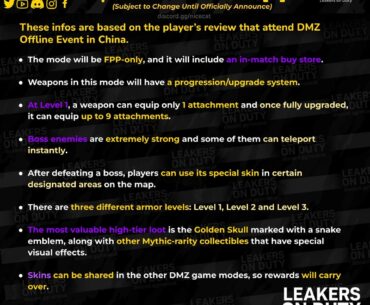 Overall DMZ info fellas