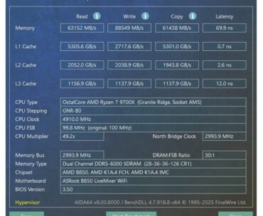 Latency seems really slow - 70ns @ DDR6 6000 CL28