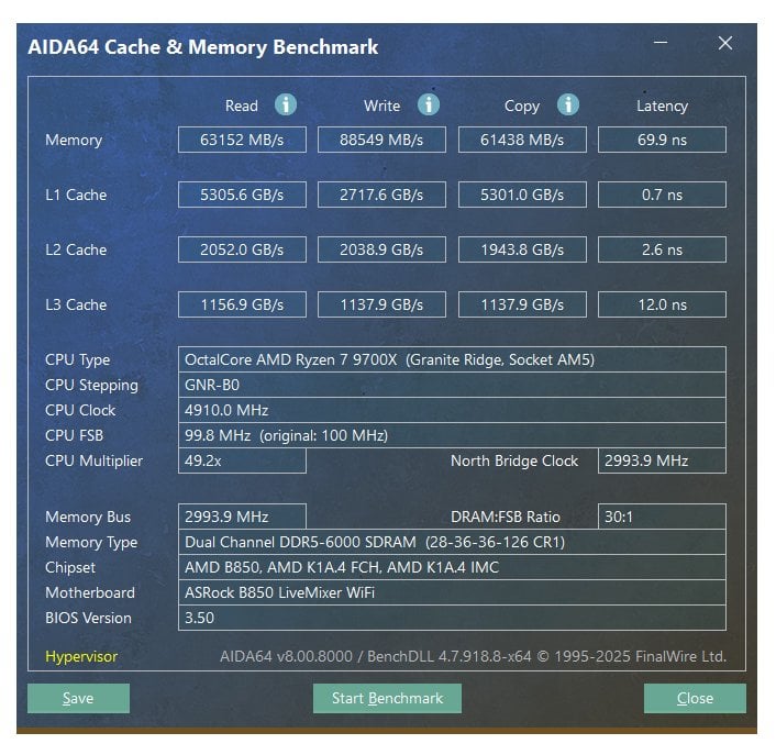 Latency seems really slow – 70ns @ DDR6 6000 CL28 Latency seems really slow - 70ns @ DDR6 6000 CL28