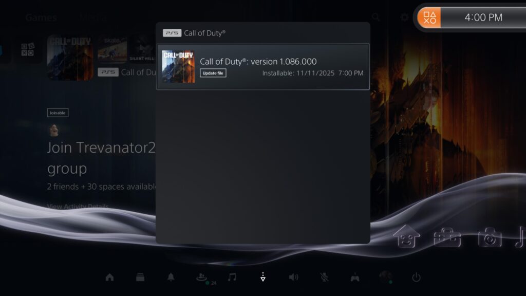 Another Update Installable 7pm ? 11/11/25
