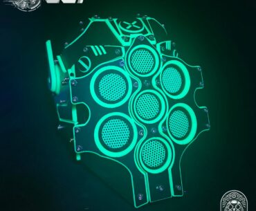 Made one of my helmet designs in UV reactive materials
