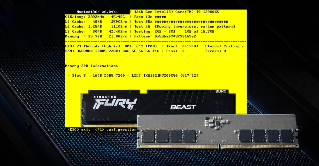 Memtest86+ 8.00 released with DDR5 temperature readout and dark mode