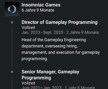 Jess Scott, Insomniac Games Director of Gameplay Programming now works on Cyberpunk 2