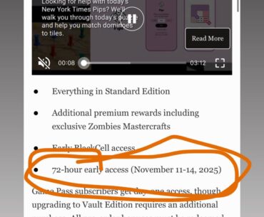Forbes posted an article saying vault edition gets 3 day early access????