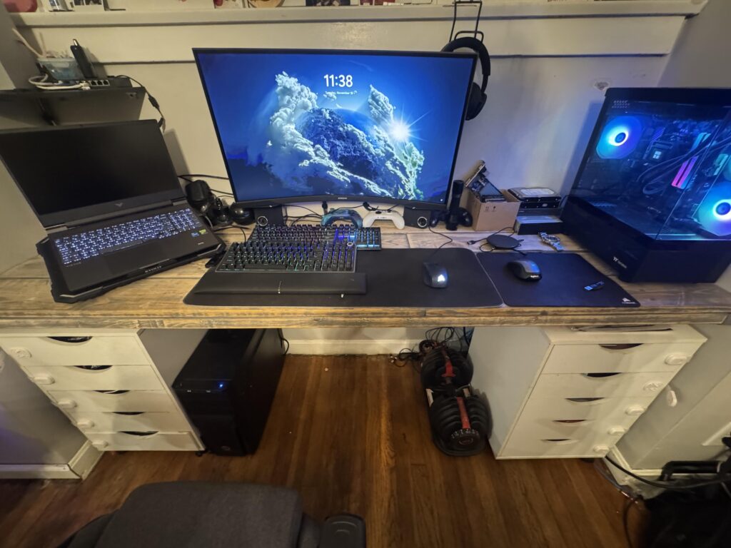 Want to do something with the back wall and mount my old monitor somewhere too
