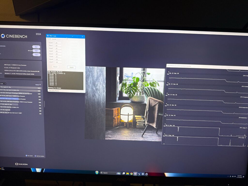 5700x3d cinebench 2024