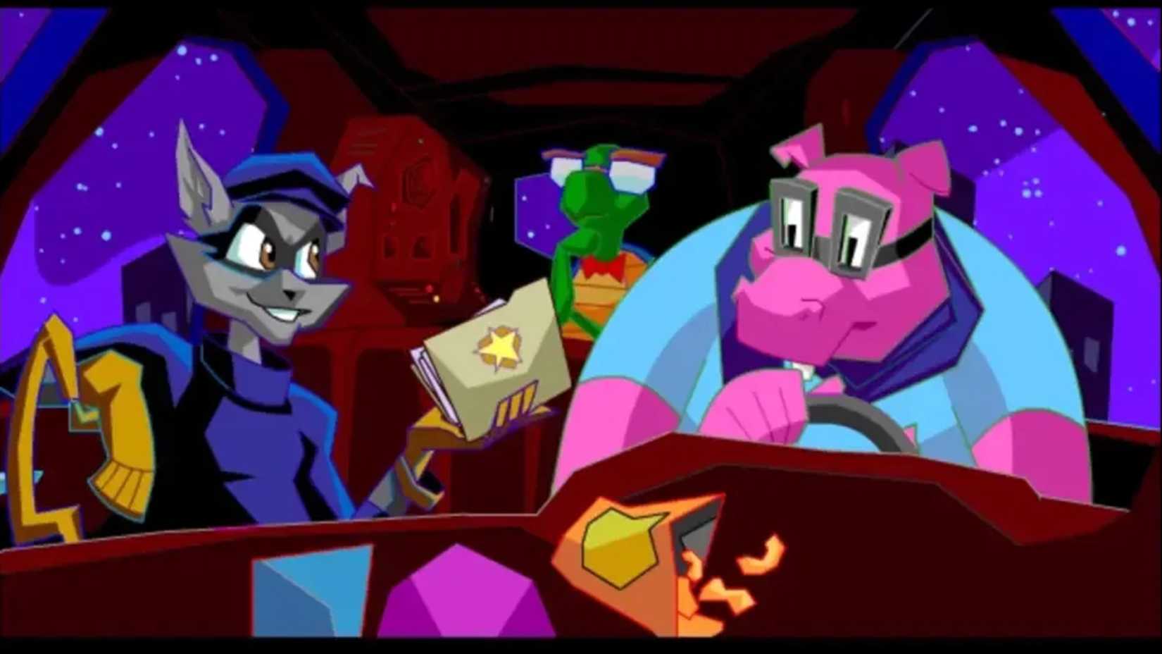 A screenshot of a cutscene from Sly Cooper and the Thievius Raccoonus