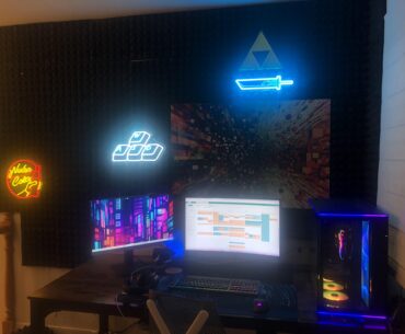 Finally have a space to put the gaming setup, but not sure I like where it is going! What can I add/subtract?