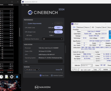 Intel Core i5-13600KF: 5.6Ghz P, 4.4Ghz E, 4.9Ghz Ring with Noctua NH-D15 (HT off).
