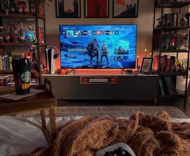 Home interior design small game room in a cool room.